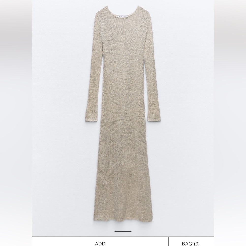 ZARA METALLIC THREAD KNIT MAXI DRESS - Picture 5 of 10